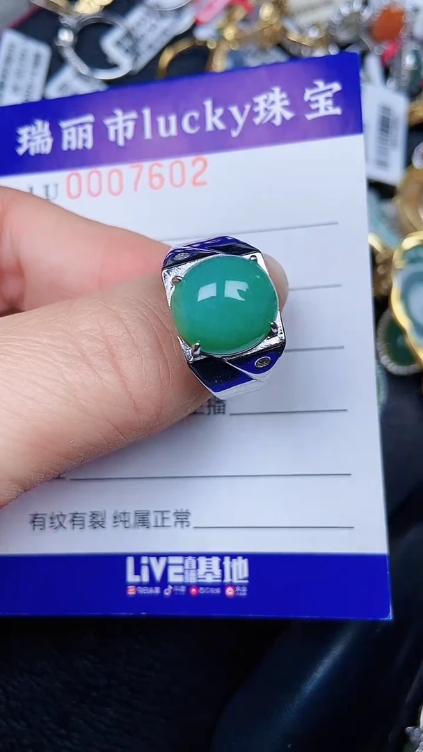 颈饰银S925镶嵌翡翠7602