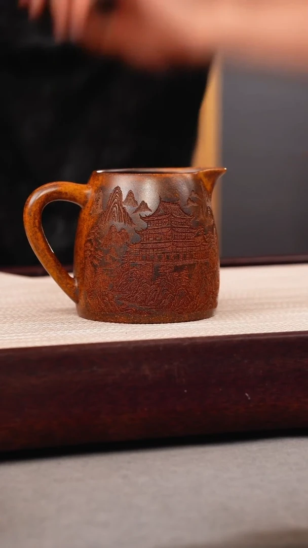 茶壶紫砂段泥 柴烧 公道杯