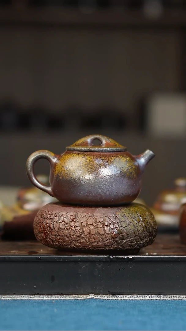 茶壶紫砂柴烧紫砂天青石瓢