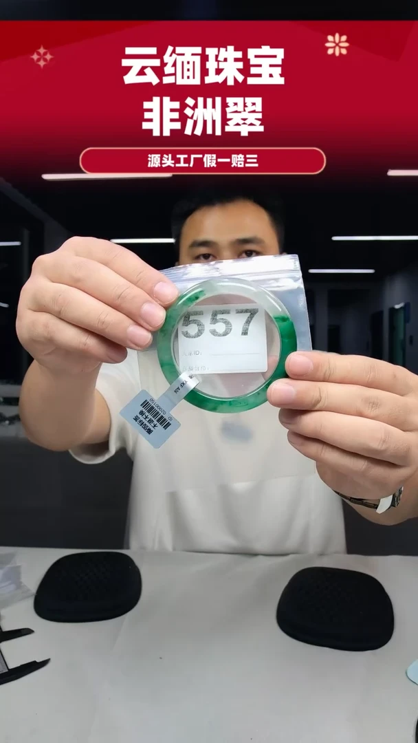 未镶嵌手镯石英质玉（非洲翠）59圈口557