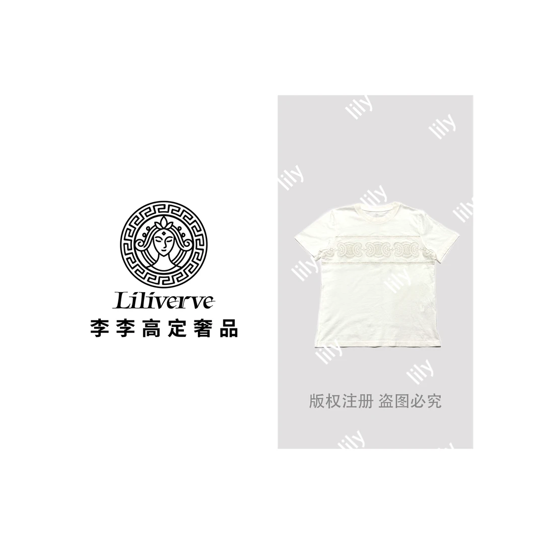 【李李lily】重工镂空绣花圆领白色宽松短袖百搭T恤透气针织女士夏