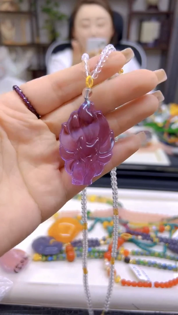 未镶嵌毛衣链紫晶DIY款M738