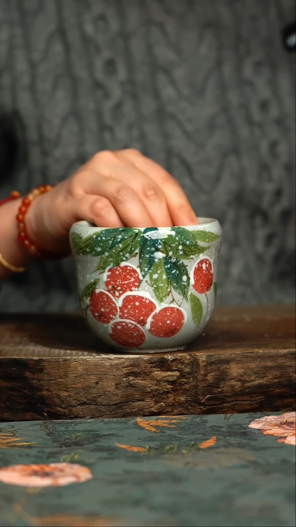 【闪购商品】杯釉下彩手工手绘同款陶器