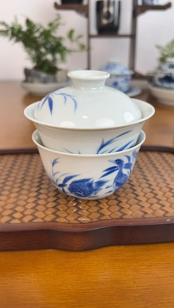 照夜白青花芦雁套组