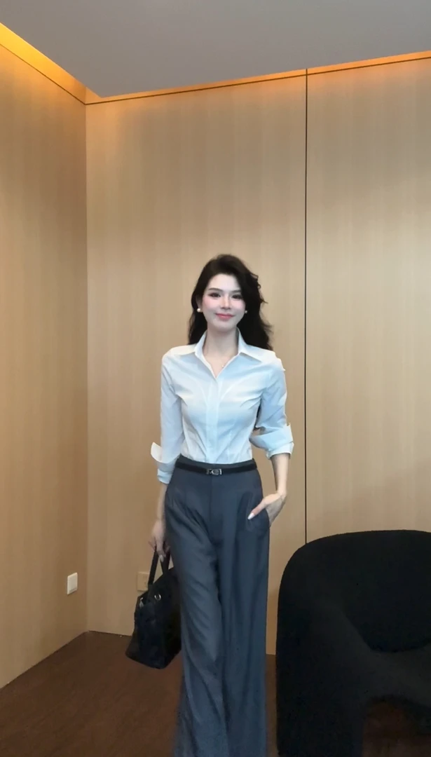 【雨月雾屿】高级感时尚气质洋气百搭显瘦裤子0081款(不含腰带)