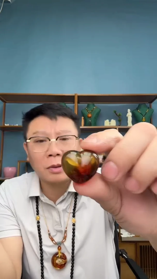 裸石琥珀未镶嵌紫*晶微瑕介意勿拍81