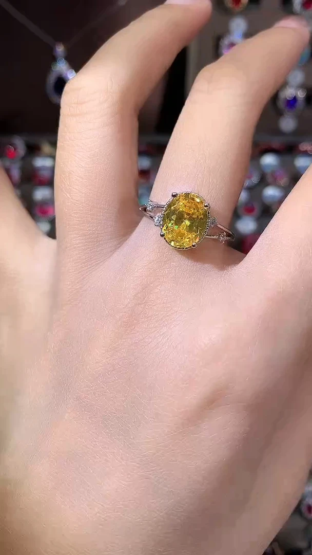 银S925镶嵌戒指碧玺810银色