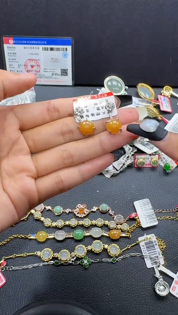 翡翠戒指银S925镶嵌戒指504