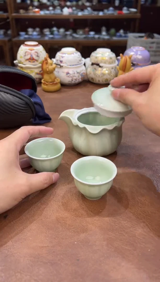 真的很便宜会开片的旅行茶具