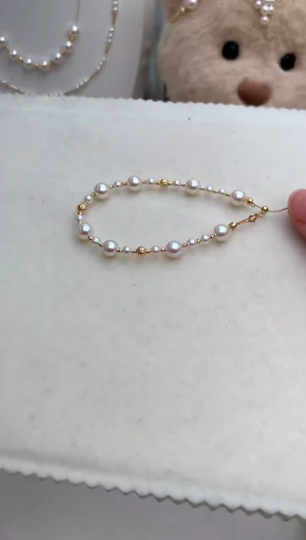 【闪购商品】海水珍珠手绳18K金镶嵌特选全珠手链