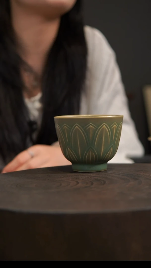 杯子莲花瓣杯 汝州原产地  原矿老釉