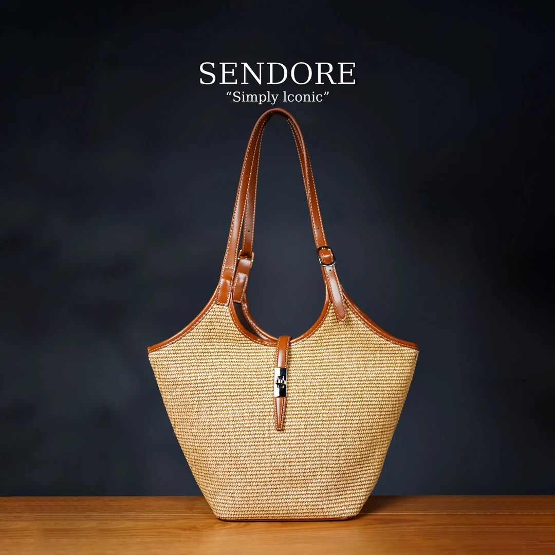 SENDORE 森岛/托特包 拉菲草夏季编制气质托特包