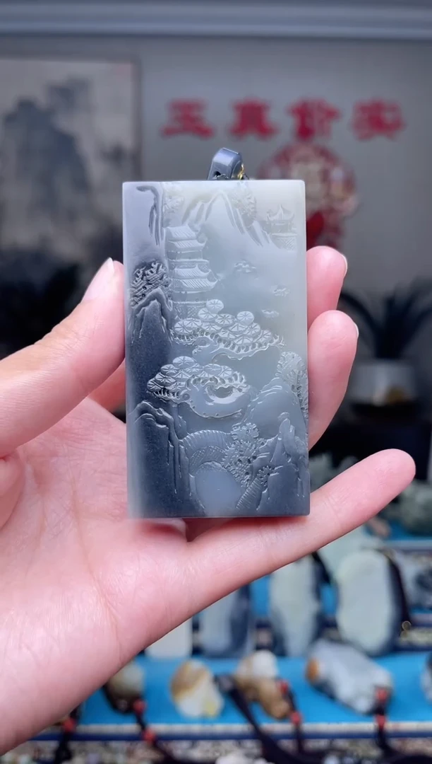 和田玉未镶嵌挂件D***d1