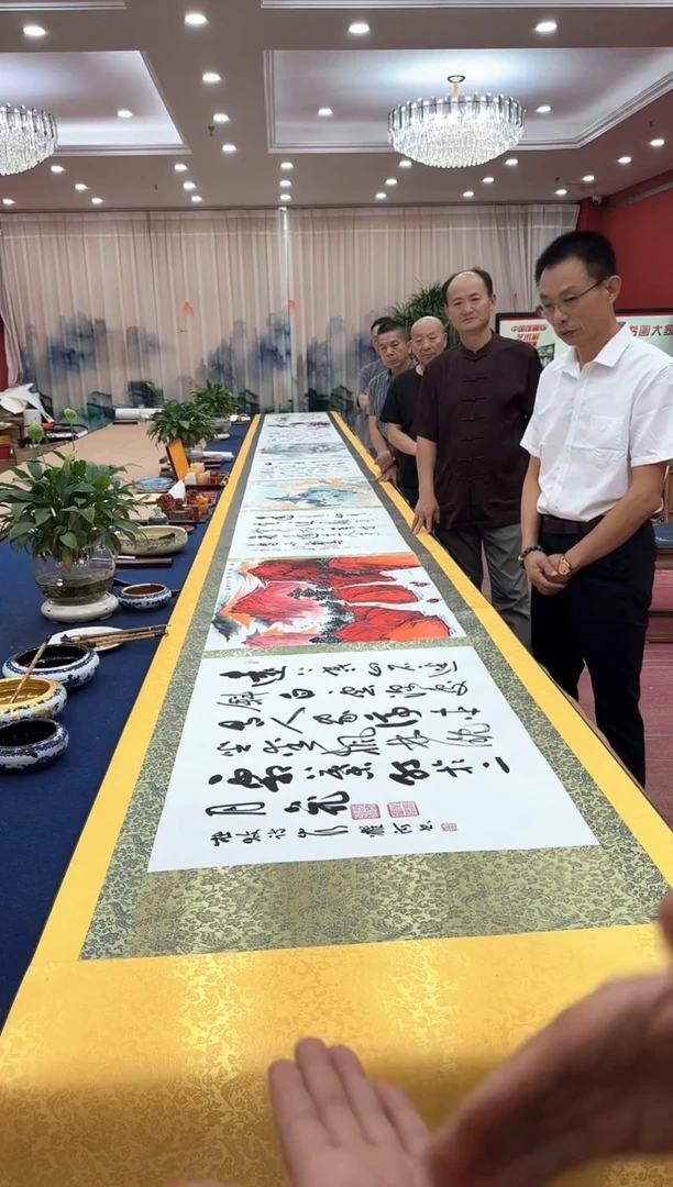 书法松韩耀河贺文忠刘合文王定奎祁传华十米长一米宽金卷证书锦盒