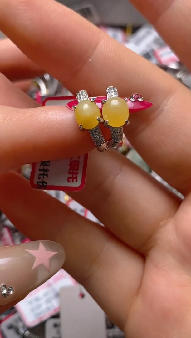 银S925镶嵌戒指翡翠百内无证书