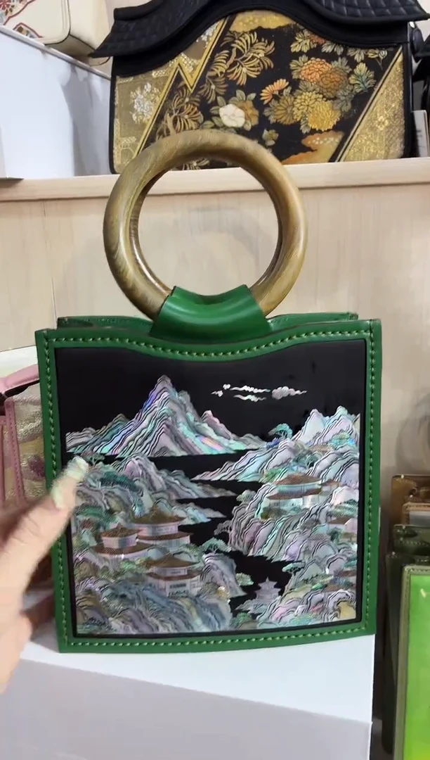 织物过***候绿色螺钿