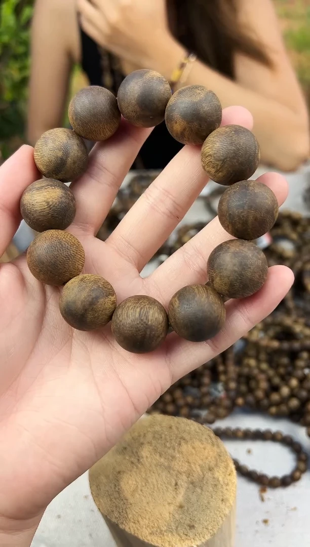 手串沉香奇楠单圈圆珠卡20-46克发一条 收藏级