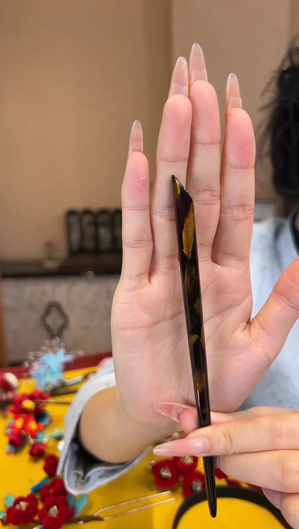 刺绣大漆发簪漆器