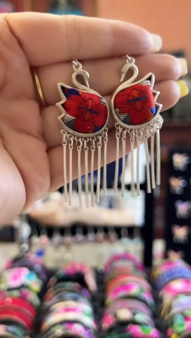 织绣艺枝独绣老绣饰品349