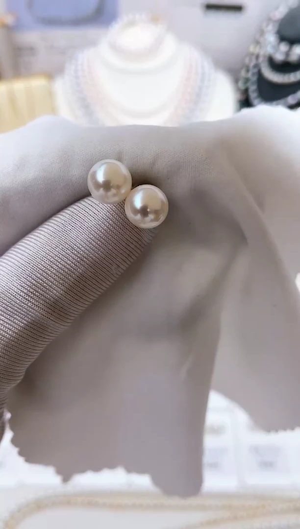 【闪购商品】海水珍珠耳饰18K金镶嵌特选福利素钉不退不换