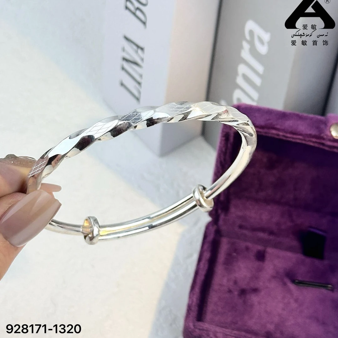 足银手镯 爱敏首饰999手镯928171