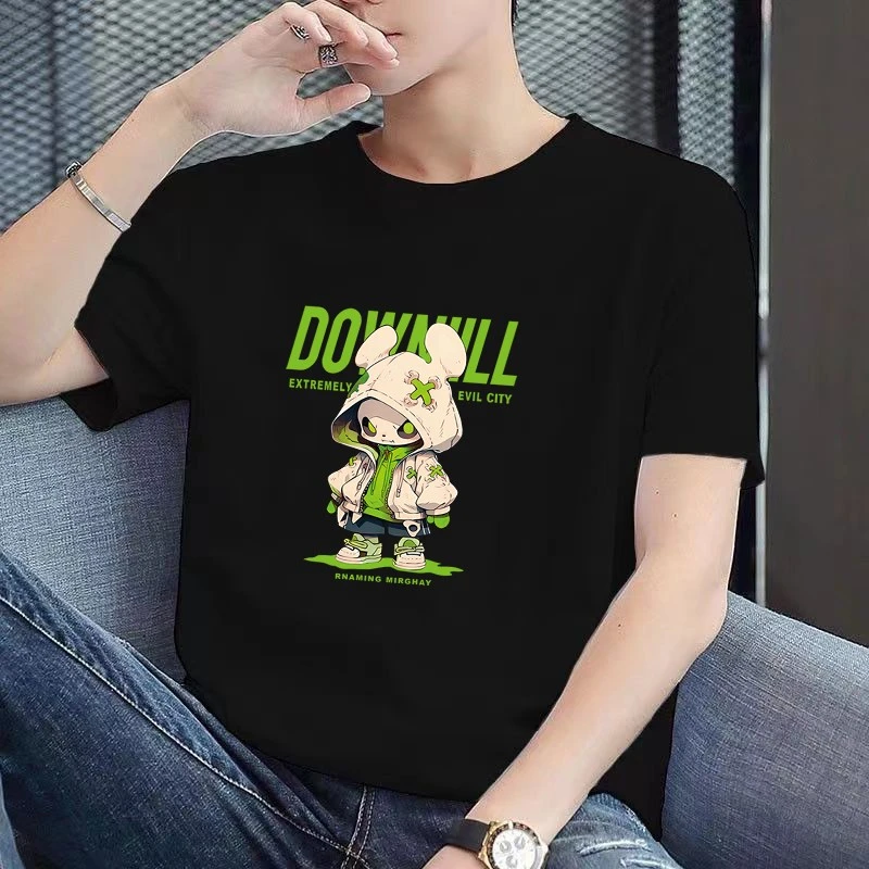 简约纯棉短袖男士百搭宽松休闲时尚圆领透气半袖T恤夏季男装短袖