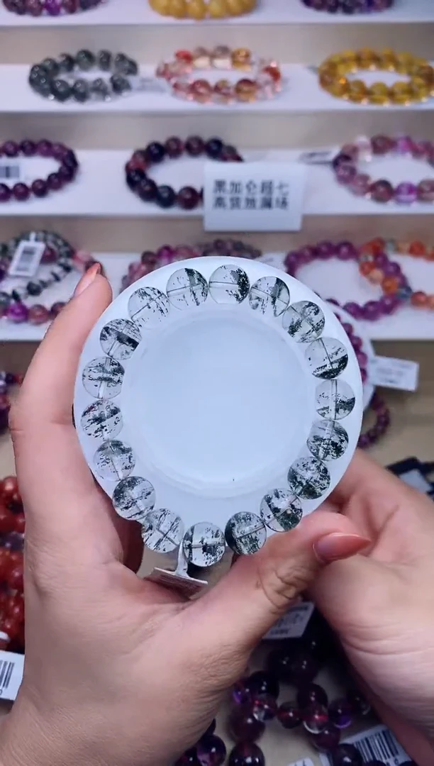 未镶嵌手链水晶千层绿幽灵11m+