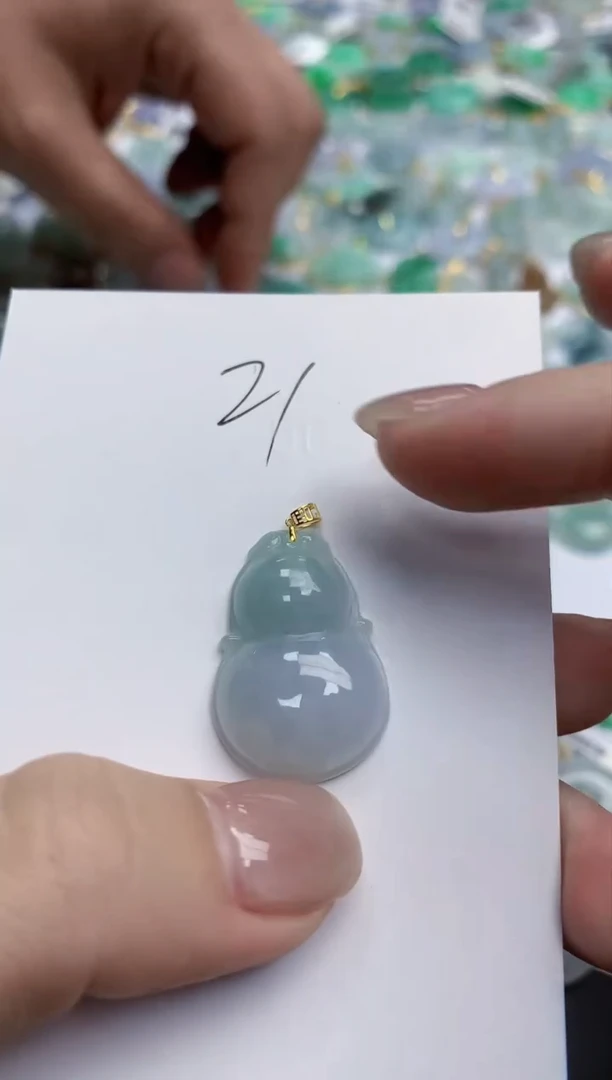 【闪购商品】翡翠颈饰18K金镶嵌天然缅甸翡翠A货