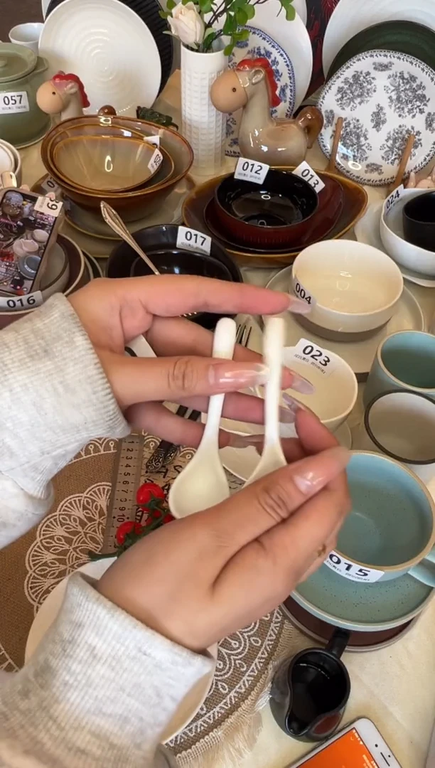 新骨瓷040 瑕疵 暖白 哑光 搅拌勺 2只装