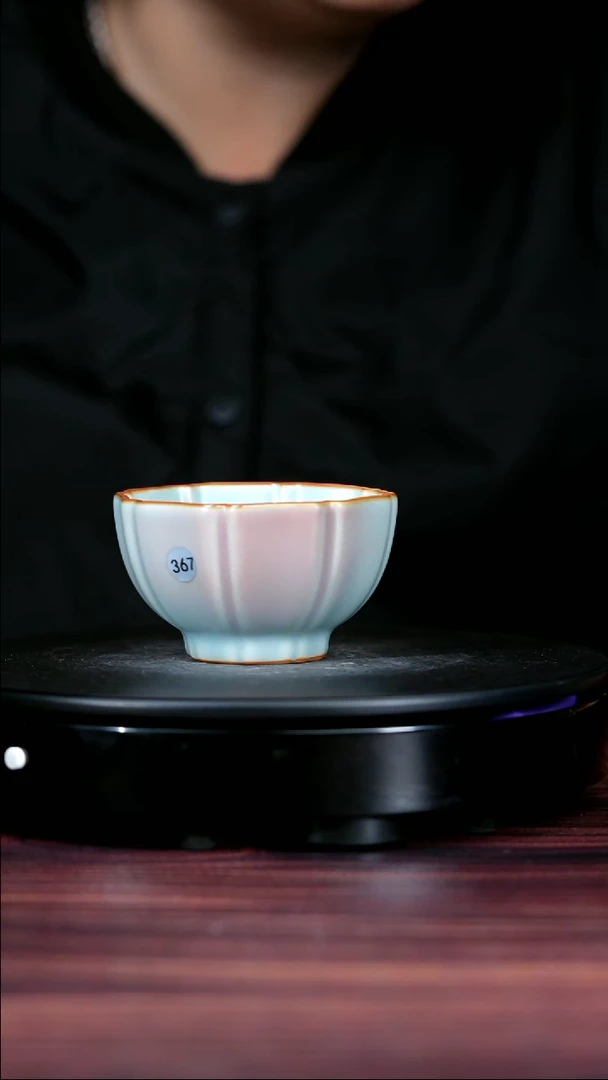 杯子瓷367#张旭东一级品原矿钧瓷葵口杯