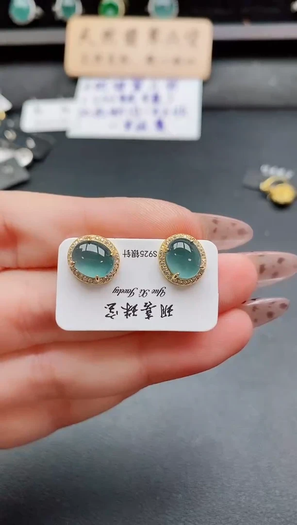 银S925镶嵌戒指翡翠1