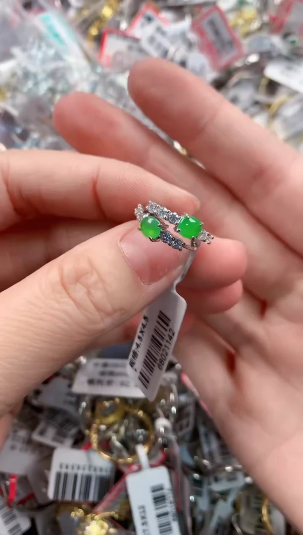 银S925镶嵌戒指翡翠131313---2