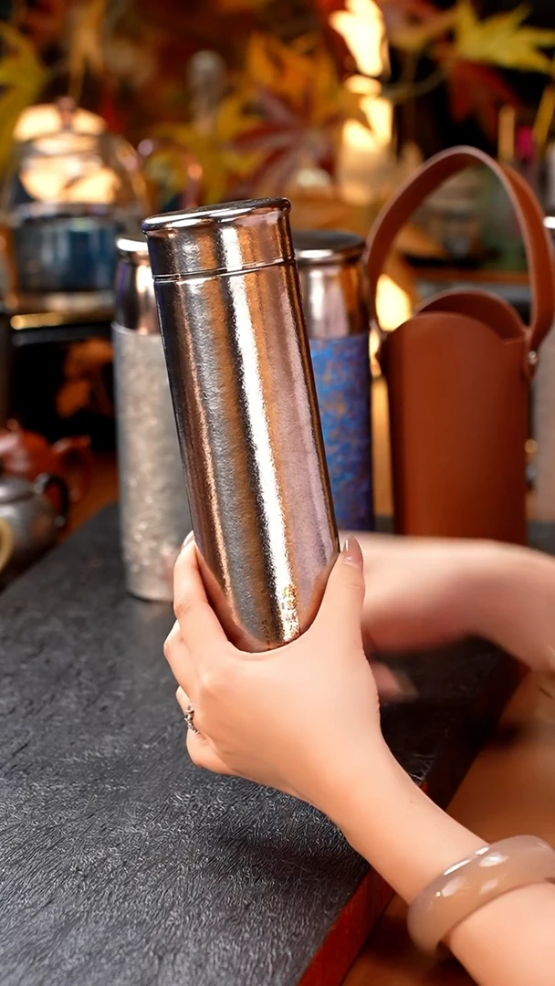 暗香疏影/简雅/纯钛保温杯/T型/500ml/亮本色