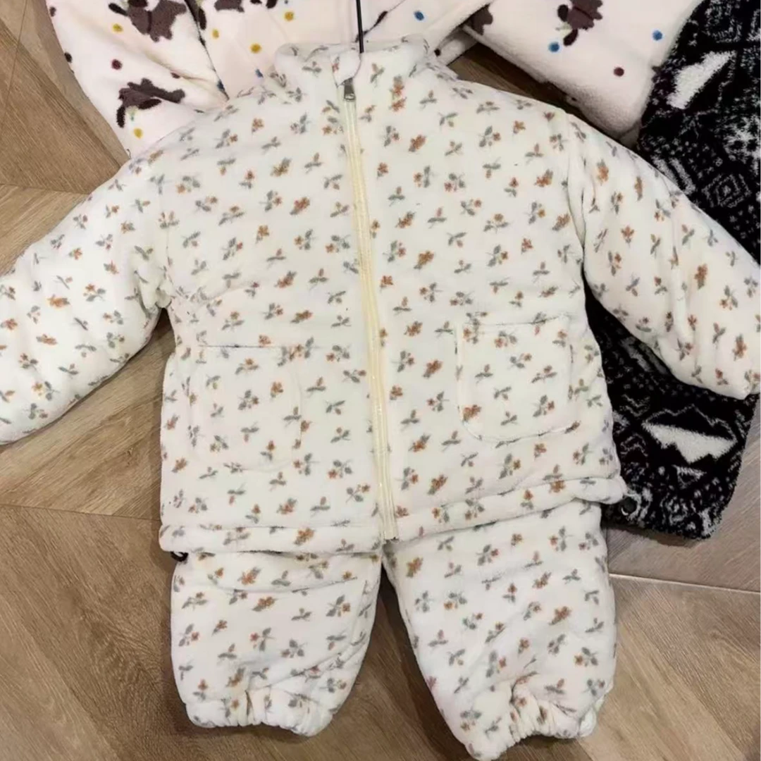 依瑄妈可外穿加绒加厚儿童家居服睡衣套装251290