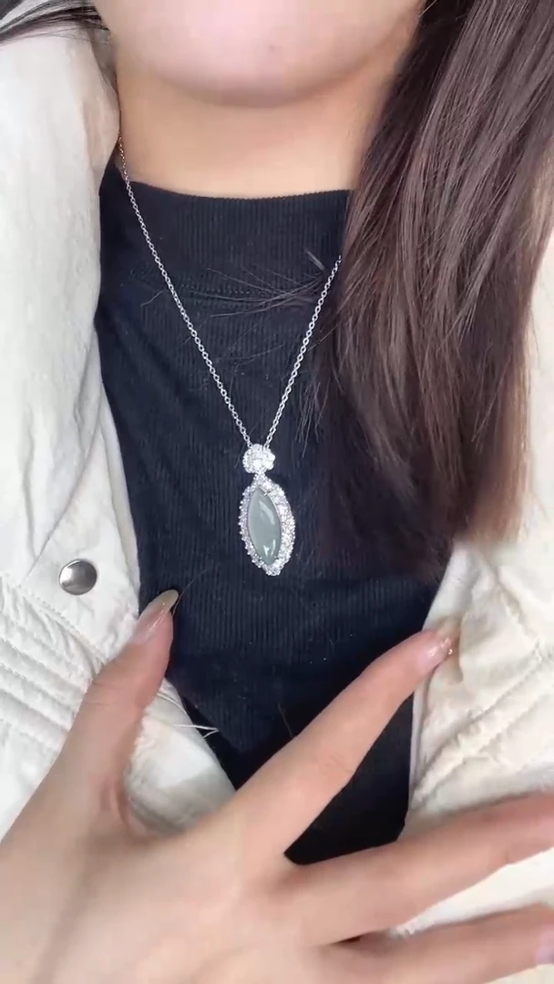 【闪购商品】翡翠颈饰合金水滴大吊坠