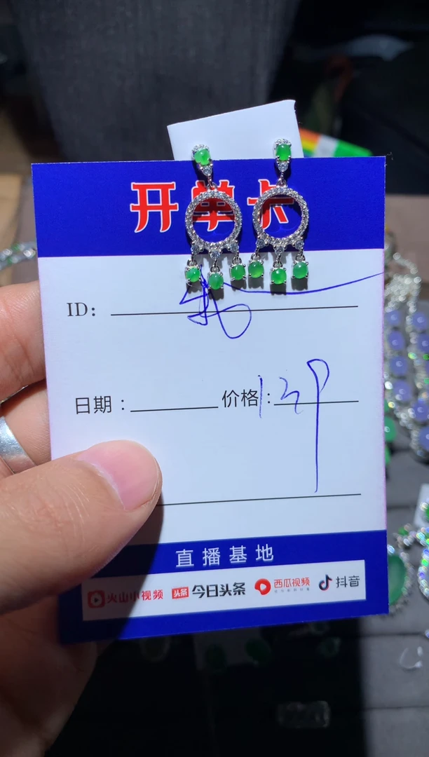 【闪购商品】翡翠耳饰银S925镶嵌向 我不想去上学