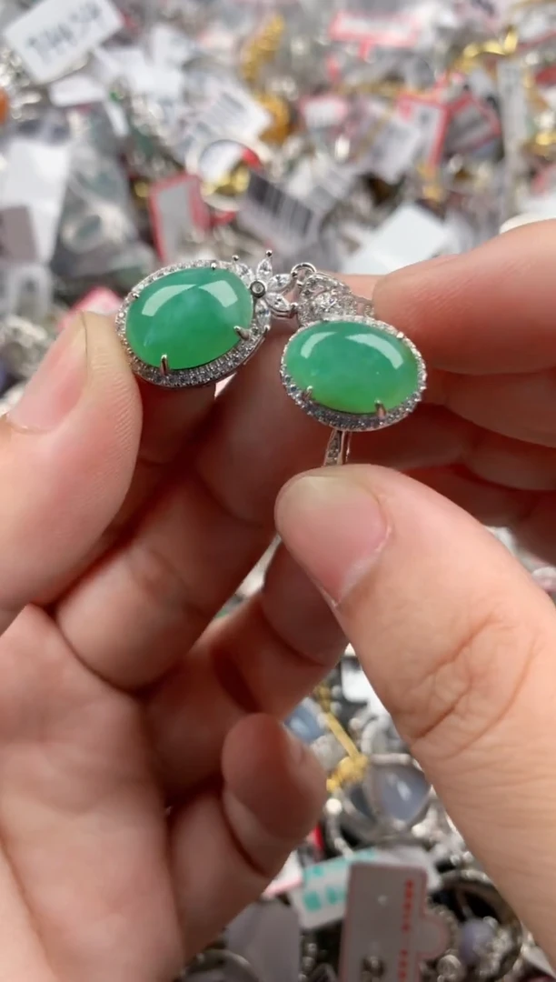 银S925镶嵌戒指翡翠222   10