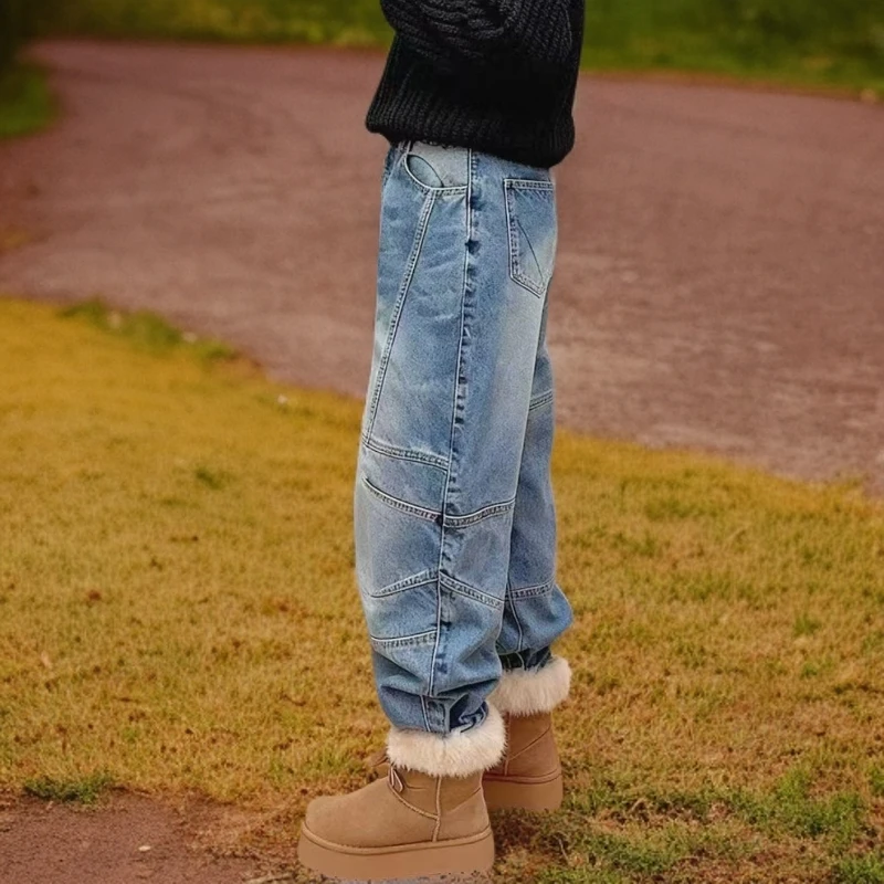 时尚欧式风格牛仔女裤2026春季爆款牛仔长裤