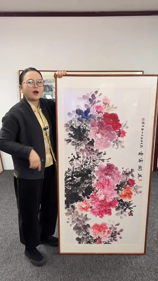 【闪购商品】国画牡丹155*78绘画作品