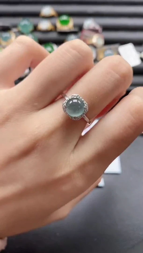 【闪购商品】翡翠戒指银S925镶嵌15511-13