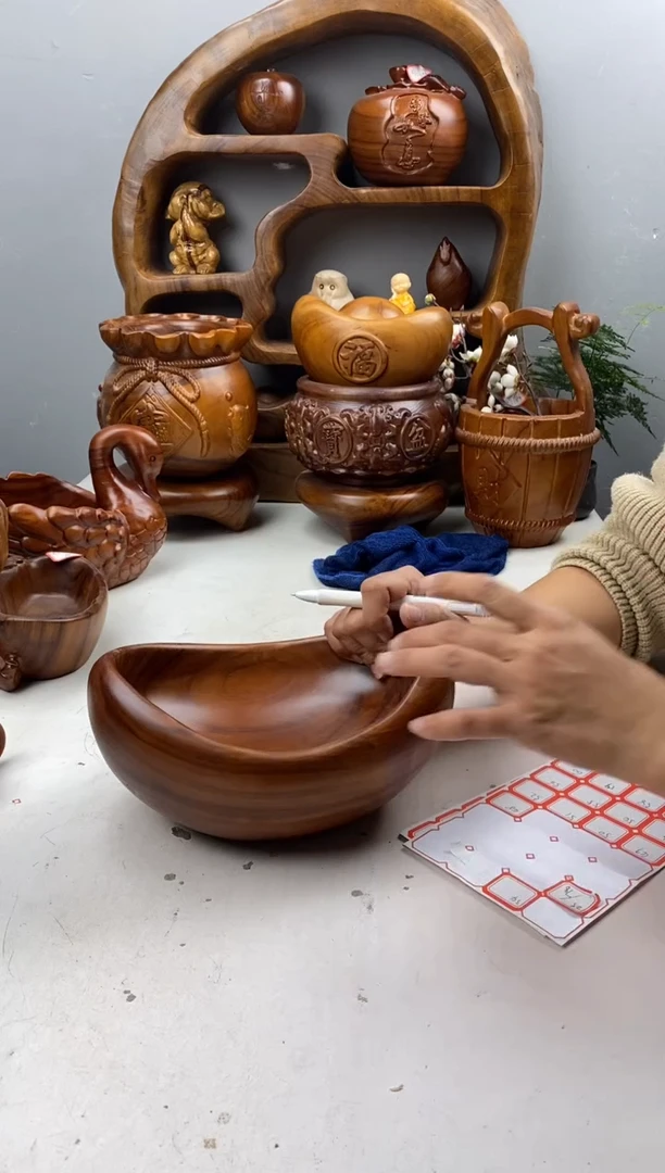 香樟木A48元宝盆/尺寸