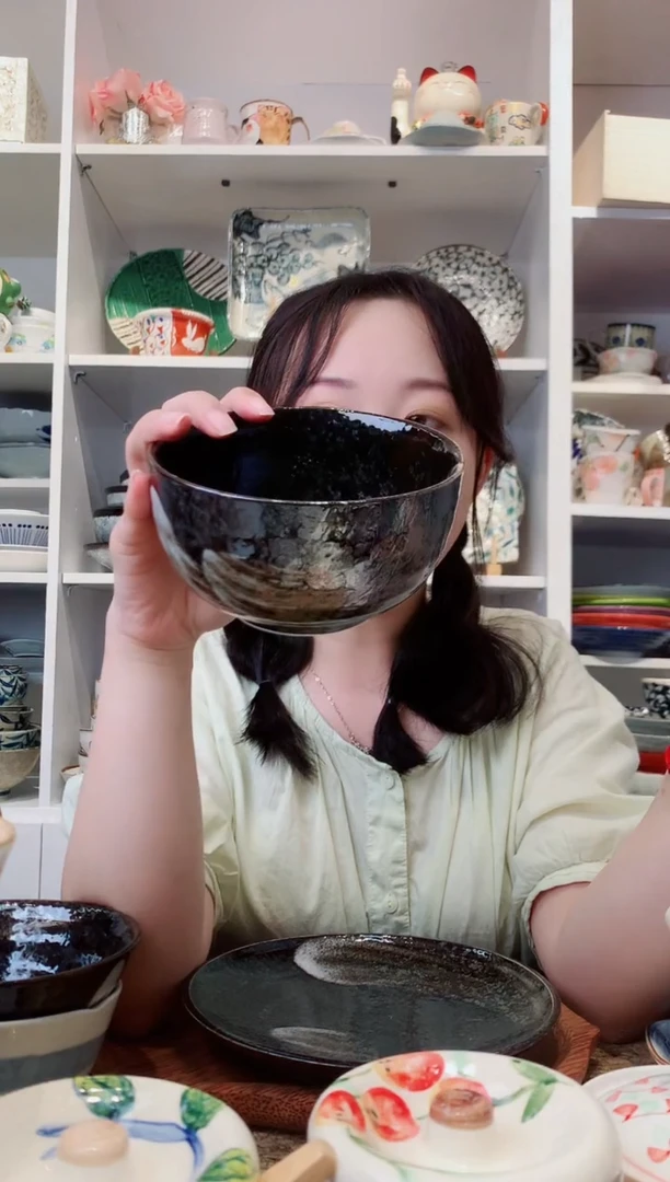 陶瓷美浓烧明世荒刷毛饭碗12.7cm