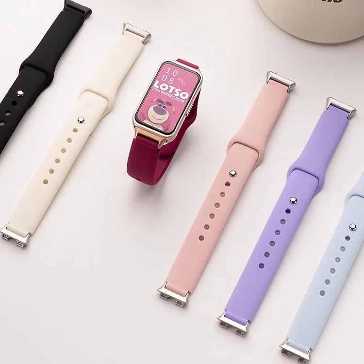 适用华为手环10/9/8表带硅胶反扣NFC腕带高颜值多巴胺夏日保护套