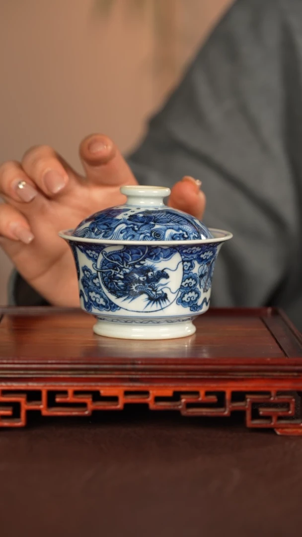 【闪购商品】盖碗刘建锋窑景德镇手工手绘陶瓷