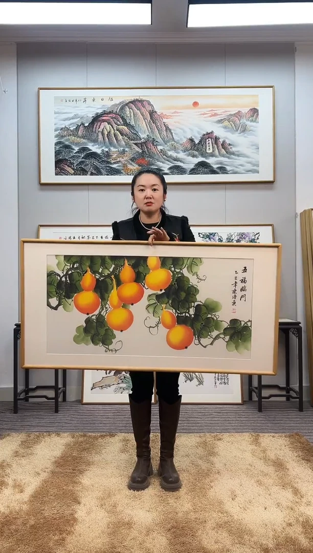 国画手绘葫芦122*62尺寸