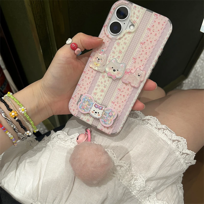 骨头小狗适用iphone16手机壳支架苹果华为vivo小米OPPO荣耀防摔套