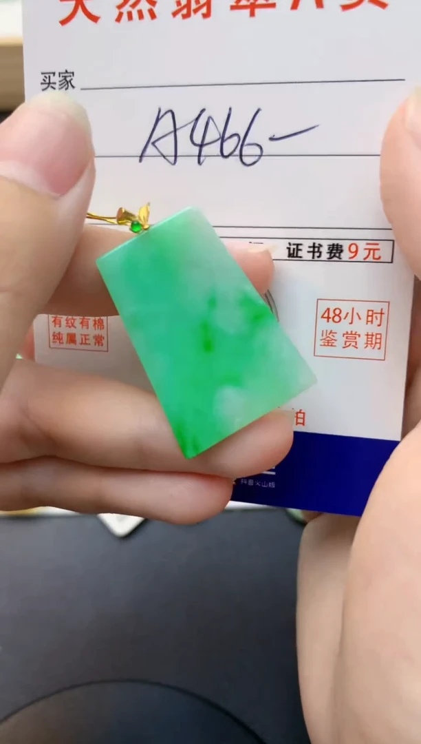 颈饰18K金镶嵌翡翠天然缅甸A货翡翠