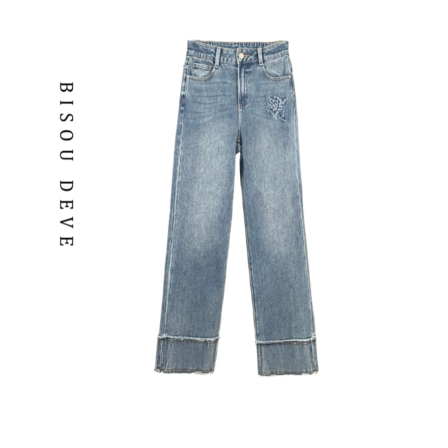 【丁姐宠粉专享】玫瑰牛仔烟管裤MA01108276