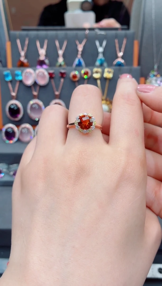 银S925镶嵌戒指水晶水晶戒指