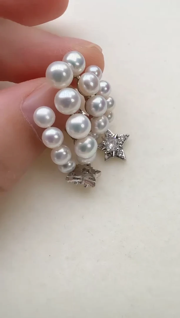 合金淡水珍珠耳饰星星灵动